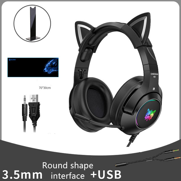 Head-Mounted Wired Gaming Headset for Girls