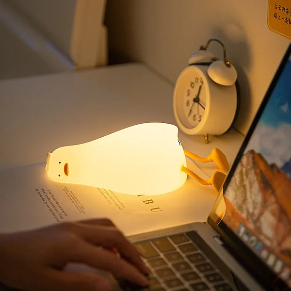 Lie Flat Duck Tap Night Light Tap Light Ambient Light Bedside Lamp Gift Light Rechargeable Table Lamp Atmosphere Lamp